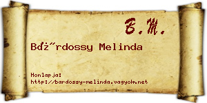 Bárdossy Melinda névjegykártya