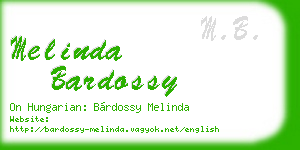 melinda bardossy business card